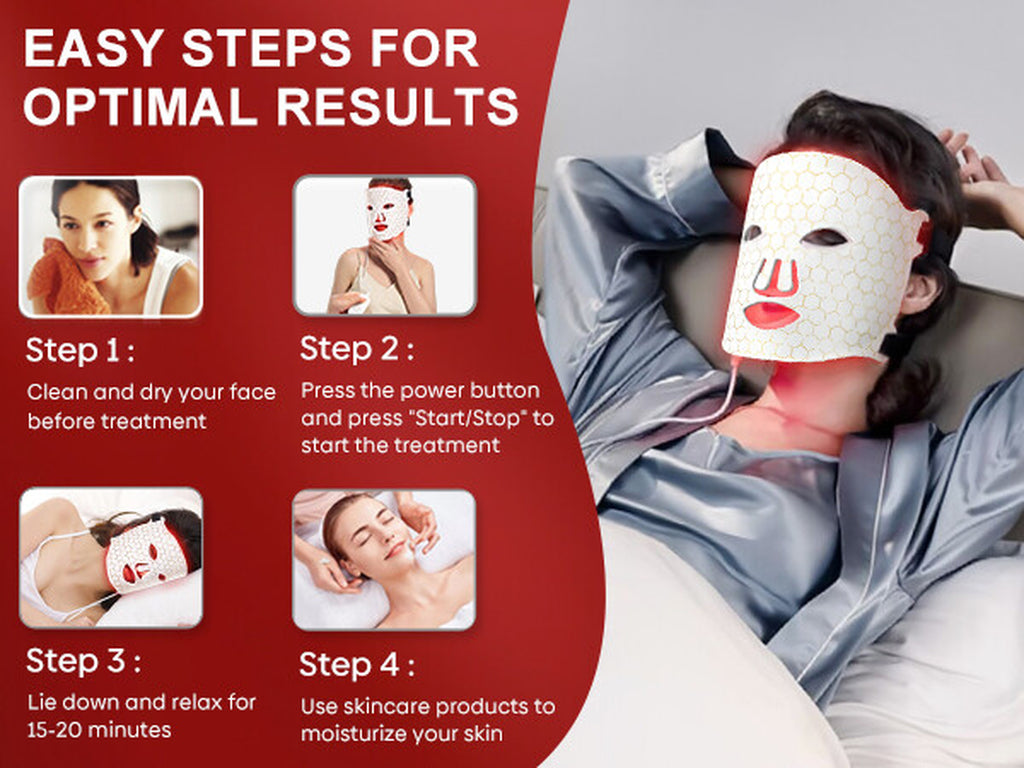NIR & Red Light Therapy Mask for Face, Rechargeable LED Face Mask Light Therapy
