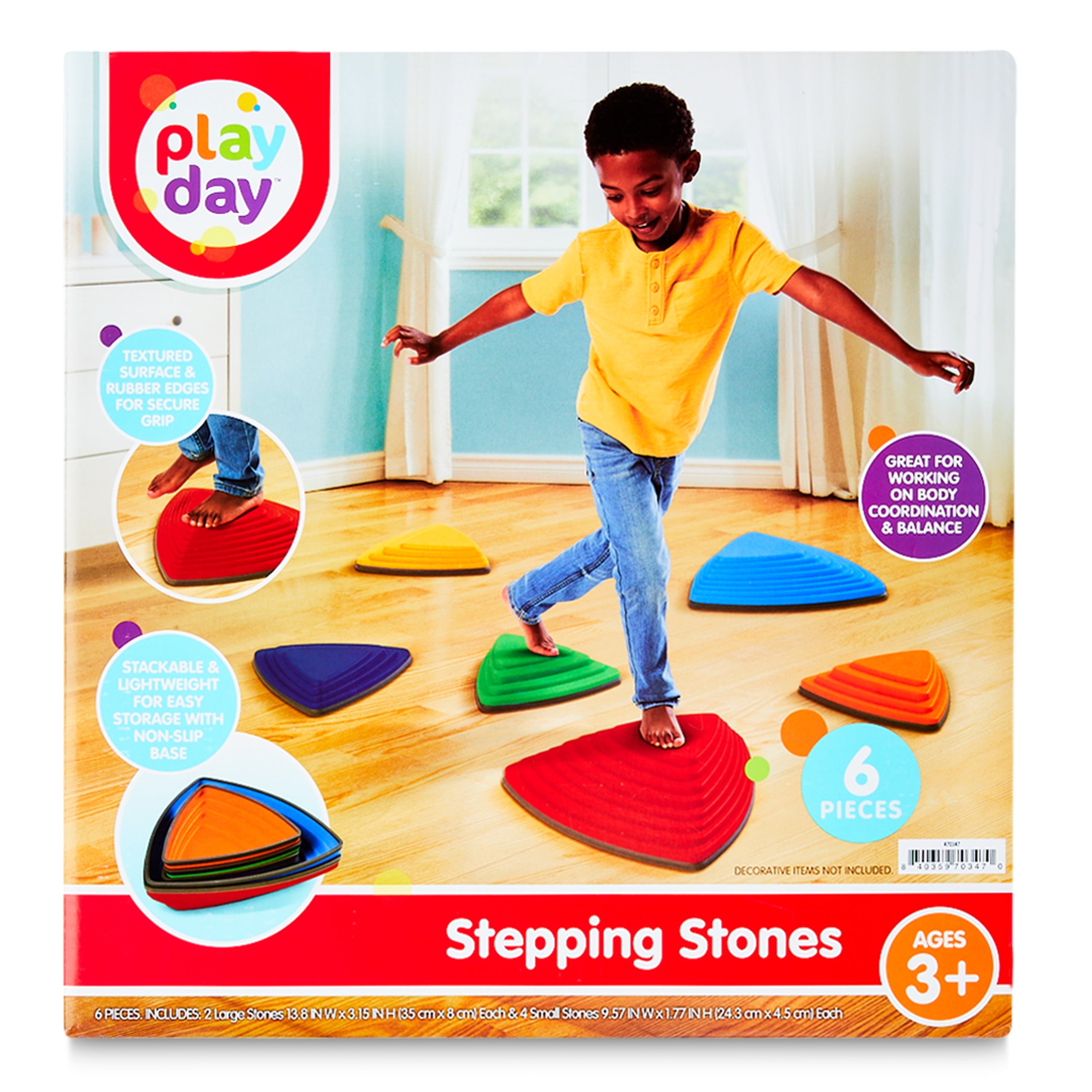 Non-Slip Stepping Stones, 6-Piece Balance Set for Children Ages 3+