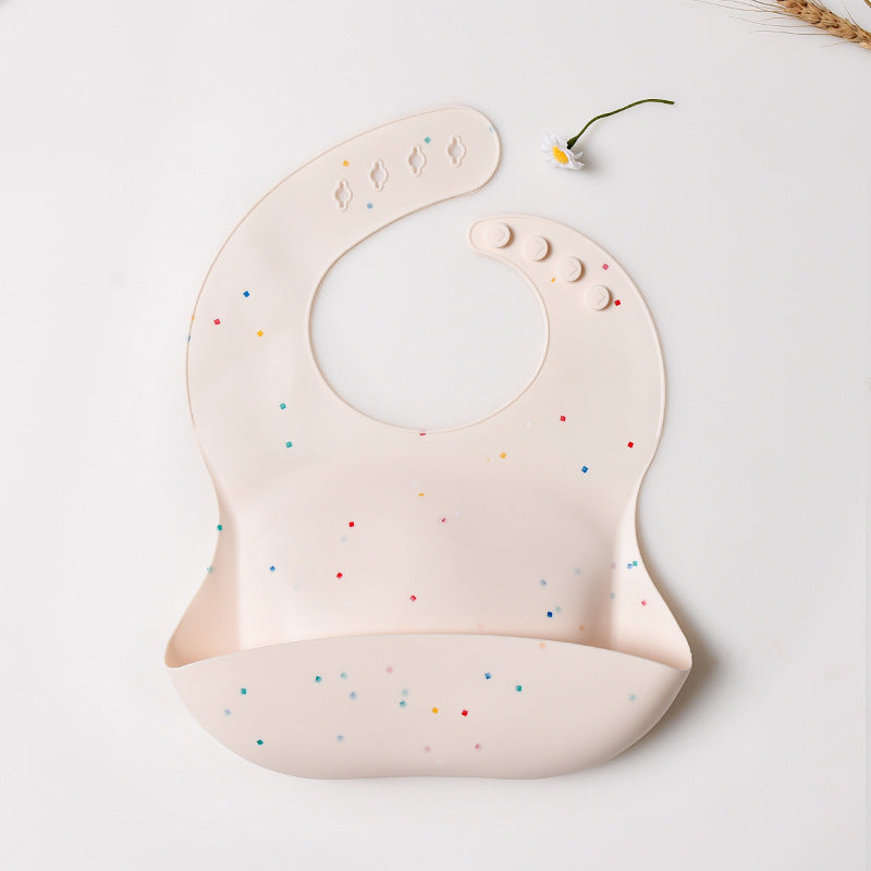 Colorful Particles Silicone Baby Bib Waterproof