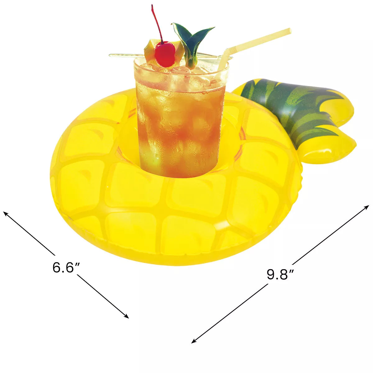 Pool Central Inflatable Floating Pineapple Swimming Pool Drink Holder - 9.75"