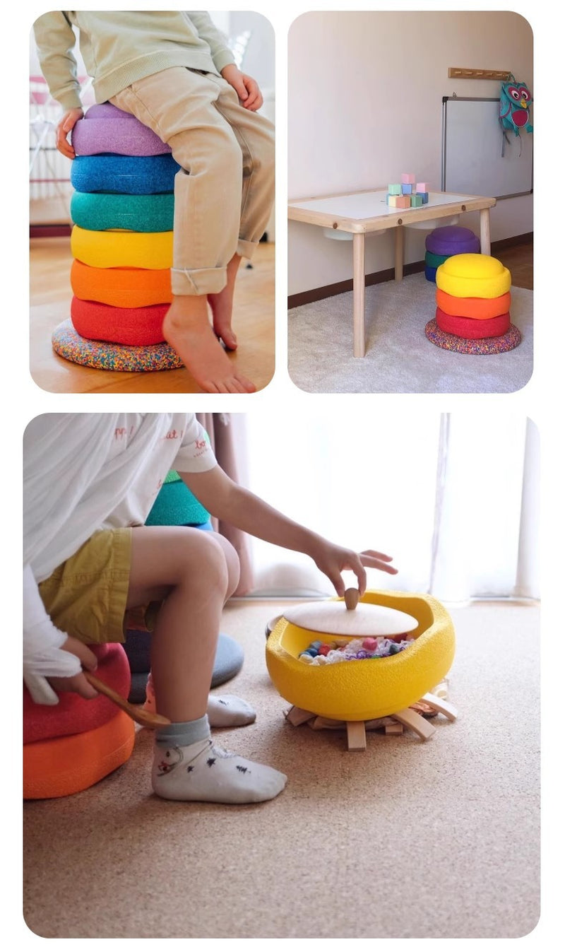 Rainbow River Crossing Stone Children'S Balance Training Puzzle Toy
