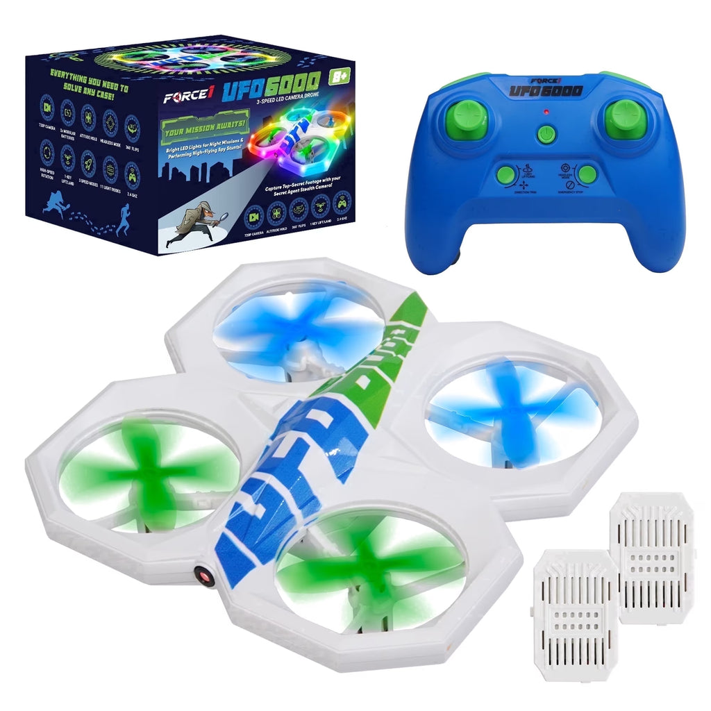 Ufo 6000 Aerial Multi-Color LED Lights Drone Indoor and Outdoor Flying Toy for Kids Ages 8+
