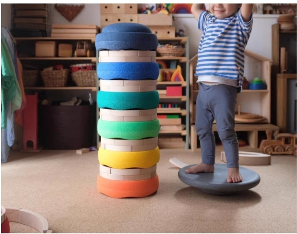 Rainbow River Crossing Stone Children'S Balance Training Puzzle Toy