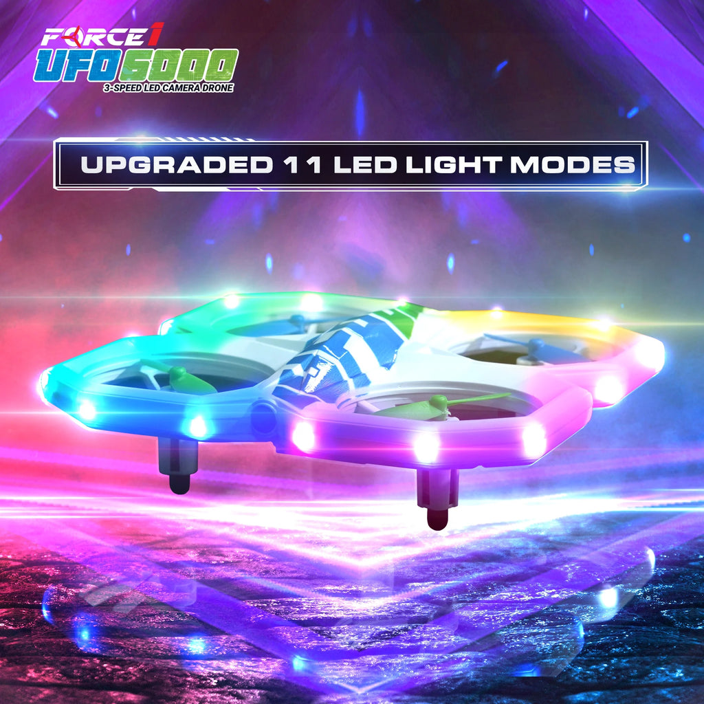 Ufo 6000 Aerial Multi-Color LED Lights Drone Indoor and Outdoor Flying Toy for Kids Ages 8+